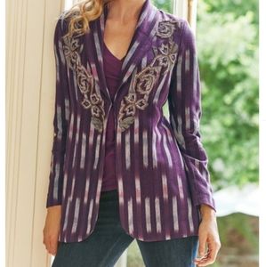 Soft Surroundings Purple Ombre *Beaded* Blazer- 2x